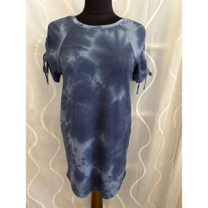 Cupio Blue Tie Dye Short Sleeve Mini Dress, Size Small